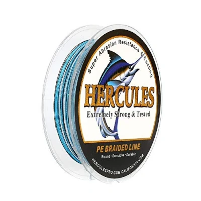 Image of Hercules Super Strong 1000M 1094 Yards Braided Fishing Line 10 LB Test for Saltwater Freshwater PE Braid Fish Lines 4 Strands Blue Camo, 10LB (4.5KG), 0.12MM