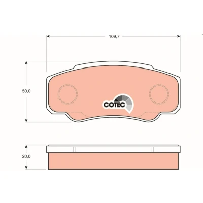Image of 425246 brake pad set TRW COTEC GDB1521 not prepared for wear indicator with caliper screws accessories FIAT: Ducato III Platform / Chassis