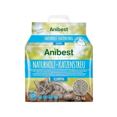 Image of Anibest Cat Litter, Clumping Litter Granules for Cats, 100% Natural &amp; Odour Binding Absorbent Sustainable Easy Dispense, 4.3kg/10L