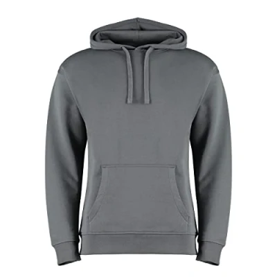 Image of Kustom Kit Men&#039;s Pullover Hoodie Regular Fit Hooded Sweatshirt, Dark Grey, LGE