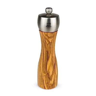 Image of Peugeot Fidji Manual Pepper Mill Olive Wood &amp; Stainless Steel, 20 cm