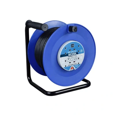 Image of Masterplug 50m 4G Heavy Duty Cable Reel Blue