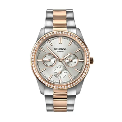 Image of SEKONDA Womens Multi dial Quartz Watch with Stainless Steel Strap 2162