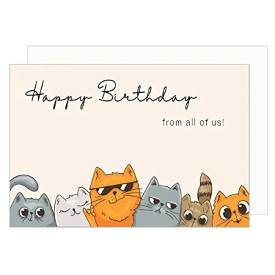 Image of Edition Seidel Premium Birthday Card with Envelope. Greeting Billet Happy Humour Funny Cool Man Woman Boy Girl Teenager Kids Cats (G3467 SW023)