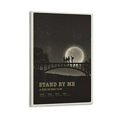 Image of ZHYU Vintage Movie Poster 90s Room Aesthetic Stand by Me Decorative Painting Canvas Wall Art Living Posters Bedroom 08x12inch(20x30cm)