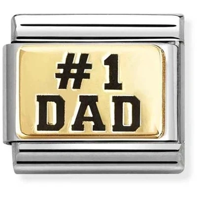 Image of Nomination Gold Dad Number 1 Charm
