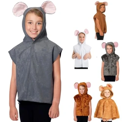 Image of Charlie Crow Grey suede Mouse Costume for kids one size 3 8 Years.