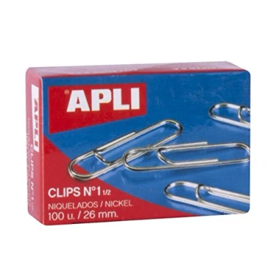 Image of Clips Appli Nickel Plated No.1.5 26mm Box of 100