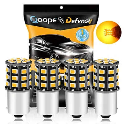 Image of Defvnsy P21W BA15S LED Bulb Super Bright, 12V 24V 1156 1003 Bulbs Amber 2835 33SMD Light for Turn Signal Lights, Tail Indicator Parking Lights (Pack of 4)