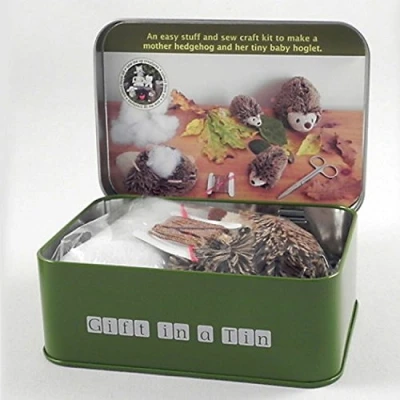 Image of Apples to Pears Gift In A Tin Sew Me Up Hedgehog &amp; Baby Hoglet