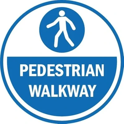 Image of Pedestrian walkway floor sticker Self adhesive graphic (200mm x 200mm)