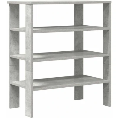 Image of vidaXL Shoe Rack/Shelf/Stand Concrete Grey, 61x32x70cm, Engineered Wood Entryways/Hallways