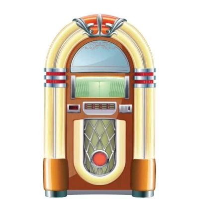 Image of PARTYRAMA.CO.UK Wooden Effect Jukebox PVC Party Sign Decoration 152cm x 93cm