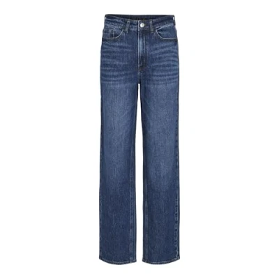 Image of Vila Women&#039;s Vikelly Jaf Hw Straight Jeans noos, Medium Blue Denim/Detail:wash Mbd010, 38W x 32L