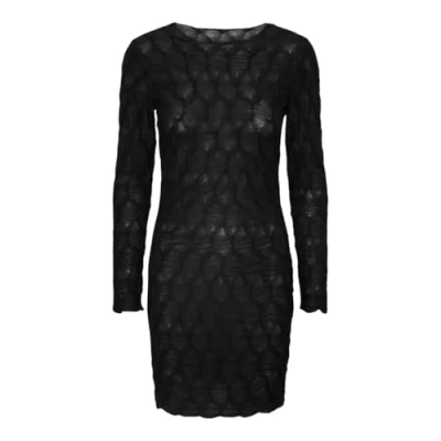 Image of Pieces Pclola O NECK Short Dress Shift dress, Women&#039;s, Size: Medium, Black