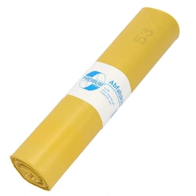 Image of DEISS PREMIUM Rubbish Bags, Yellow, Pack of 25