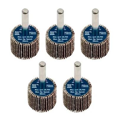 Image of Sealey Abrasive Flap Wheel Ø25 x 20mm Ø6mm Shaft 60Grit Pack of 5