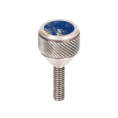 Image of saxophone Neck Screws Heavy 135 by KGU Music for alto, tenor, soprano, baritone sax Selmer,Yanagisawa,Jupiter,Couesnon (998 Silver Brushed, Lapis Lazuli)