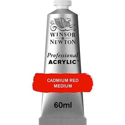 Image of Winsor &amp; Newton Professional Acrylic Paint, Cadmium Red Medium, 60 ml Tube