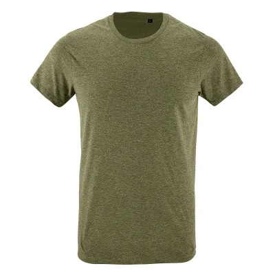 Image of SOLS Mens Regent Slim Fit Short Sleeve T Shirt (Heather Khaki) Green Cotton Size 2XL