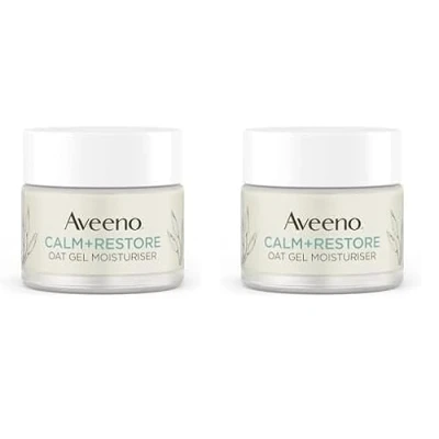 Image of Aveeno Face Calm+Restore Oat Gel Moisturiser (1x 50ml), to Instantly Soothe and Replenish the Skin&#039;s Moisture Barrier, Intensely Nourishing Day Cream, Tested on Sensitive Skin