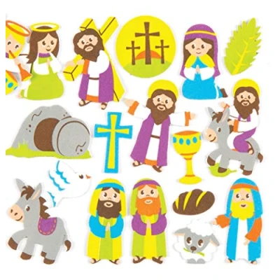 Image of Baker Ross Holy Week Foam Pack of 120, Stickers for Kids (AV986), Assorted