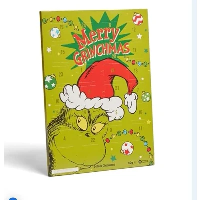 Image of Merry Grinchmas Chocolate Advent Calendar, 24 Milk Chocolates, 50g