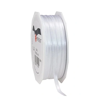 Image of C.E. Pattberg SATIN white gift ribbon, 55 yards for Wrapping Gifts, 0.24 inches width, Ribbon Decorating &amp; Crafting, Decorative every occasion