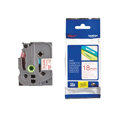 Image of Brother TZe 242 Standard adhesive red on white Roll (1.8 cm x 8 m) 1 cassette(s) laminated tape for PT D600, P Touch 1880, D450, D800, E550, E800, P900, P950, EDGE P750
