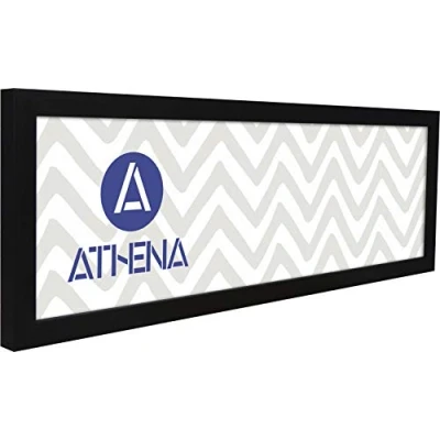 Image of Athena Panoramic Black Woodgrain Thin Block Premium Wood Picture Frame 24&quot; x 10&quot; 24 10 Photo 24x10 with Clear Styrene Sheet &amp; Wall Mounted Hook Inches
