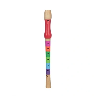 Image of Dilwe Wooden Flute, Wood Recorder Educational Flute Sound Toy for Children Kids Beginner(Multicolor)