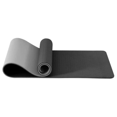 Image of Good Nite Yoga Mat Exercise Mats Workout Pilates Fitness for Women Men Non Slip Thick 10mm High Density Gymnastics with Carry Strap Tpe 183 x 61 1cm (Black/Grey)