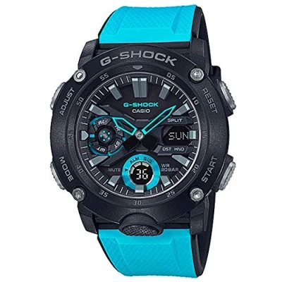 Image of Men&#039;s Casio G Shock Carbon Core Blue Resin Band Watch GA2000 1A2