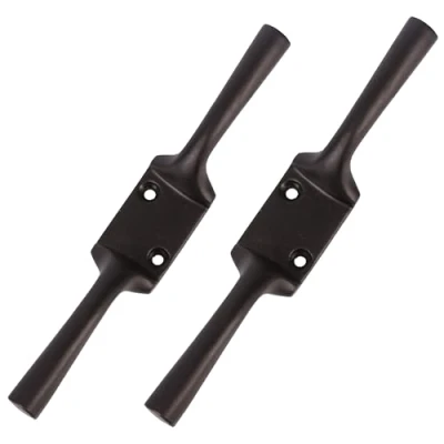 Image of White Hinge 2X Large Strong Metal Cleat Hooks 6&quot; (150mm) Black Japanned