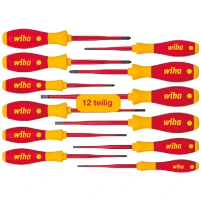 Image of wiha 3201K12 SlimFix 12pc VDE Screwdriver Set, Red Yellow