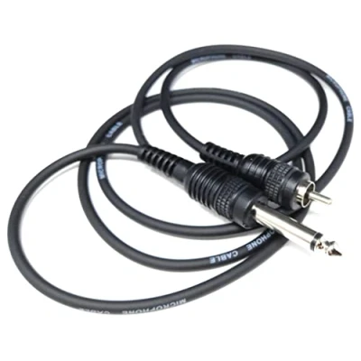Image of DRUT 1.2m 6.35mm (1/4&quot;) Mono Jack Plug to RCA Phono Audio Male Lead Cable 3.9ft