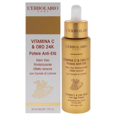Image of Vitamin C and 24K Gold Anti Age Power Revitalising Face Serum by LErbolario for Unisex 1 oz
