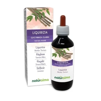 Image of Liquorice or Licorice (Glycyrrhiza glabra) Roots Alcohol Free Mother Tincture Naturalma Liquid Extract Drops 200 ml Food Supplement Vegan