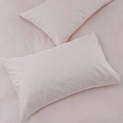 Image of The Linen Yard Strand Pillowcase Set, Blush/White, 50 x 75 cm