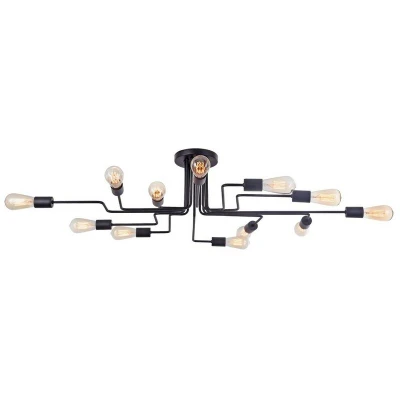 Image of Gilbert Ceiling Lamp Black, 12 Light, E27