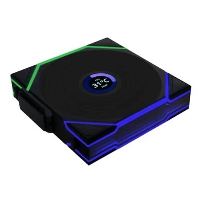 Image of Lian Li UNI Fan TL Wireless LCD 120mm RGB PC 26 ARGB LEDs Up to 1,900 RPM Daisy Chain High Airflow Low Vibration Silent 124mm x 25mm Desktop &amp; Radiator Compatible