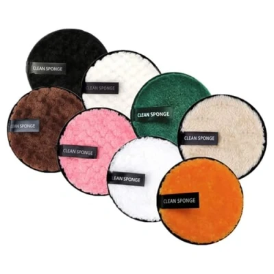 Image of Reusable Make Up Remover Pads, Washable Eco Friendly Cotton Face Wipes Double Sided Rounds Removal Pads Eye Cleansing Puff for All Skin Types 8 Pack Soft with Mesh Laundry Bag