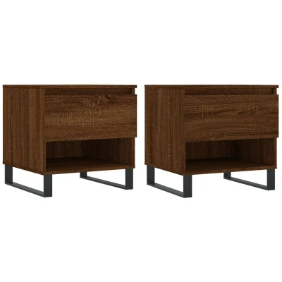 Image of vidaXL Coffee Tables 2 pcs Brown Oak 50x46x50 cm Engineered Wood