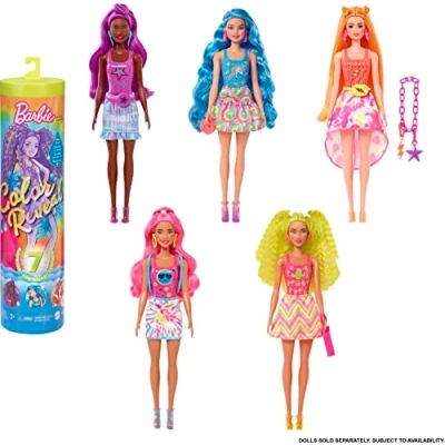 Image of Barbie Color Reveal Doll with 7 Unboxing Surprises, Neon Tie Dye Series Print &amp; Change; Gift for Kids 3 Years Older