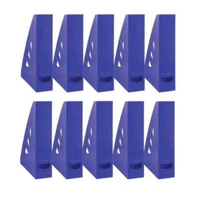 Image of OFFICER PRODUCTS Magazine File Modern Design/Pack of 10 / A4 Colour: Blue/Hard Plastic/Openwork/Desk Organiser for Magazines/Shatterproof 21215521 01