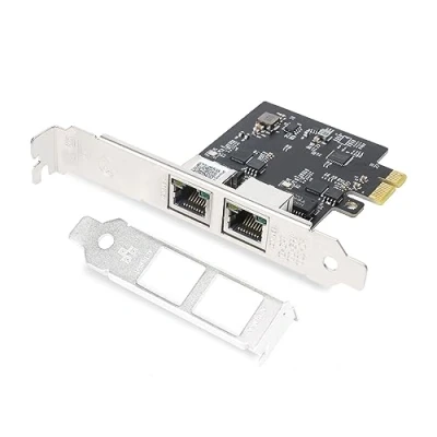 Image of 2.5Gbase T PCIe NIC with Realtek RTL8125 Chip, Dual RJ45 Port 2500/1000/100 Mbps Network Adapter, X1,Ethernet Card for Windows/Windows Server/Linux
