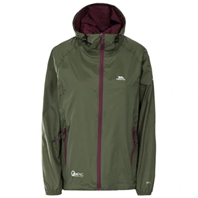 Image of Trespass Womens Qikpac Compact Pack Away Waterproof Rain Jacket, MOSS, XL EU