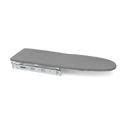 Image of Emuca Folding Ironing Board for Furniture, Cushioned System, 890x300mm (35x11,8 inch), Grey, Steel and Wood
