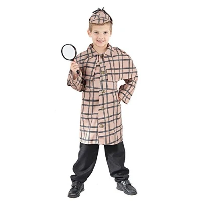 Image of Boy&#039;s Beige Detective Costume Set (Extra Large Size) Charming Design, Perfect for Halloween, World Book Day, Historical, Themed Parties, &amp; More