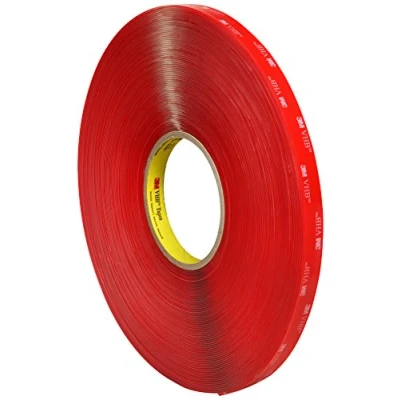 Image of 3M 4910 VHB Adhesive Tape, 15 mm x 33 m, 1.0 mm, Clear, Film Liner, Pack of 5